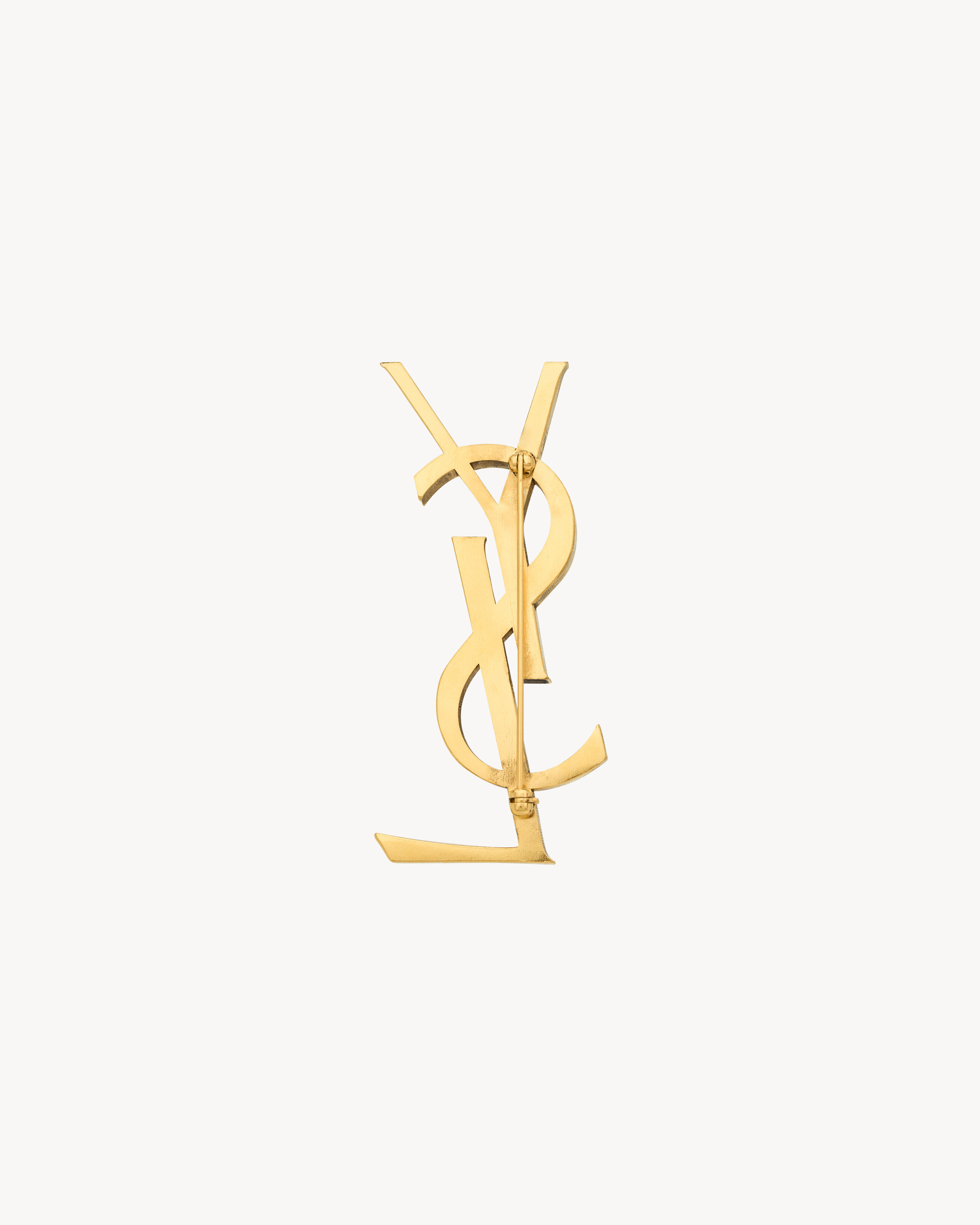 Saint Laurent Cassandre Brooch In Metal In Gold
