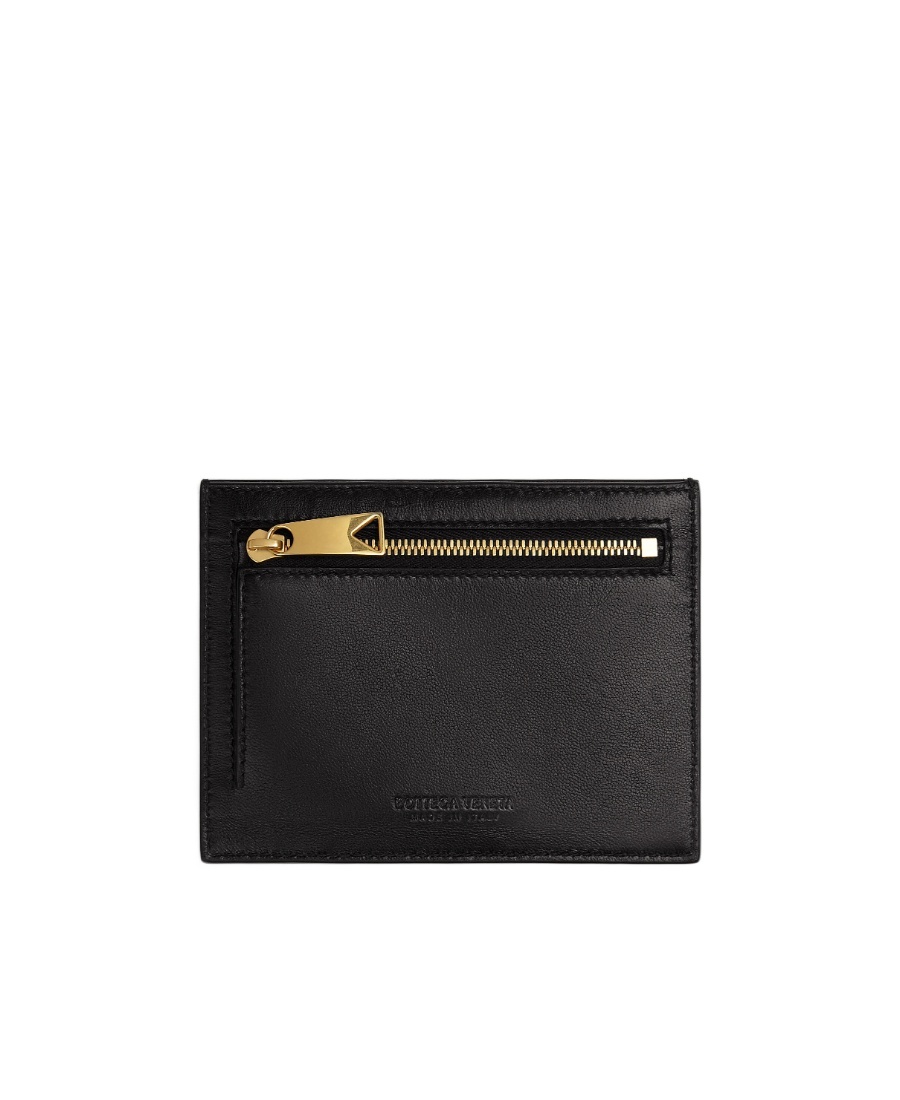 Bottega Veneta Logo Card Bag In Black