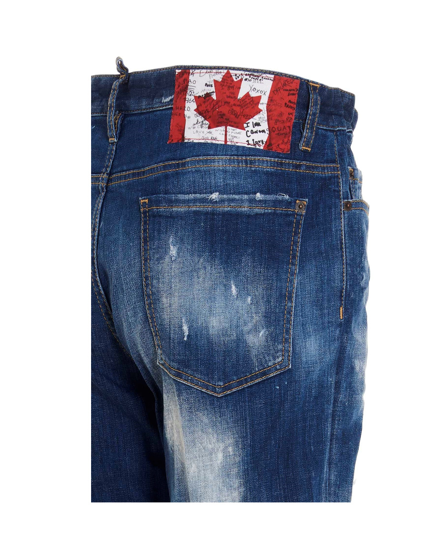 Dsquared2 Cropped Distressed-effect Jeans In Blue