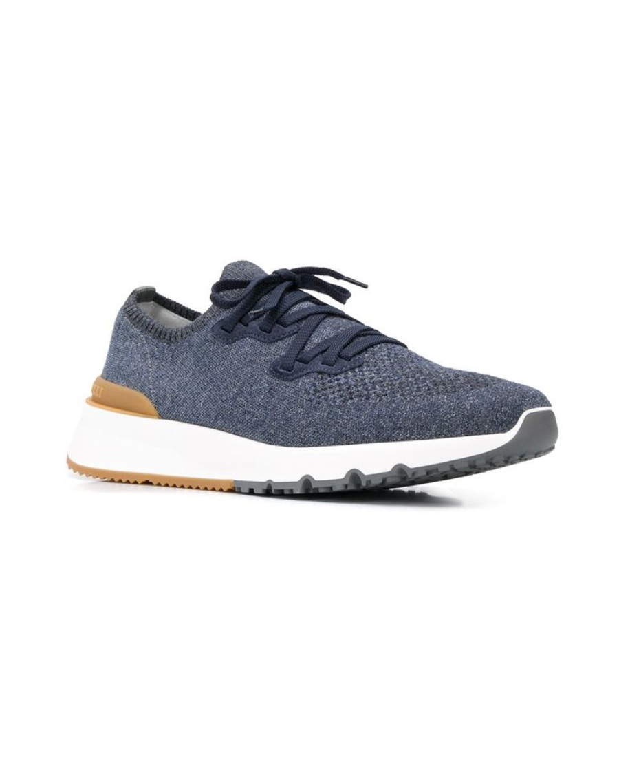 Brunello Cucinelli Platform Sneakers With Round Toe Design In Gray