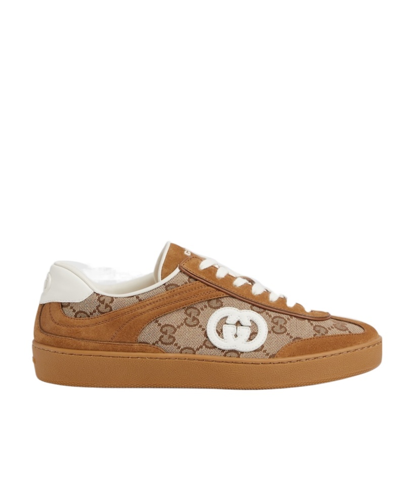 Gucci Sneakers With Incrocio Gg In Brown