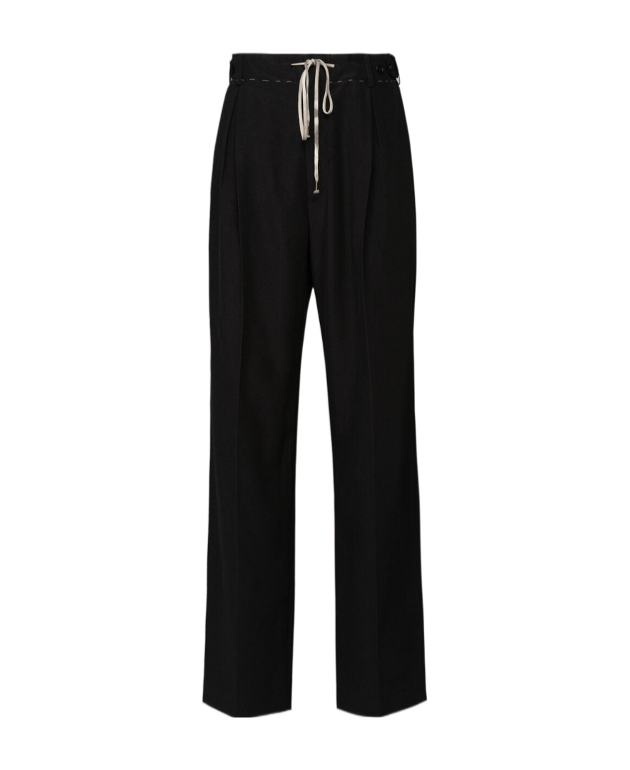 Shop Maison Margiela Cotton Moiré Trousers In Black