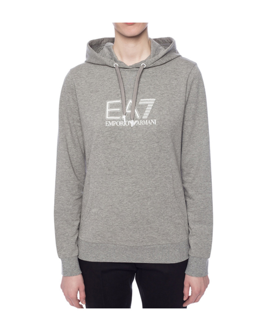 Emporio Armani Logo Printing Sports Sweater In Gray