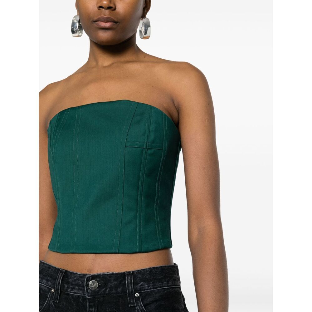 Amiri Strapless Bustier Top In Blue