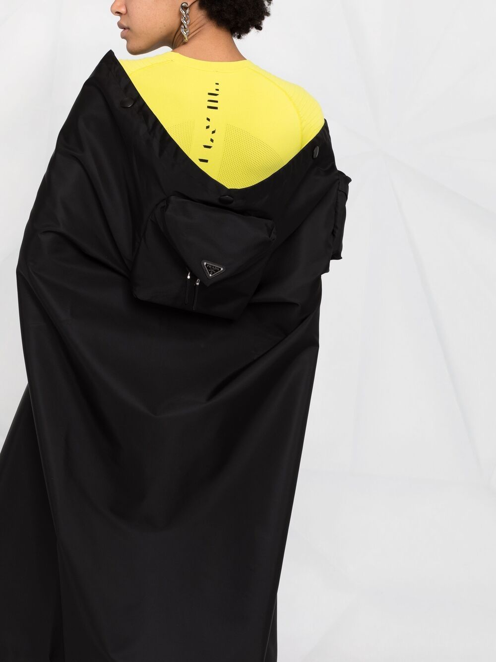 Prada Re-nylon Gabardine Cape In Black