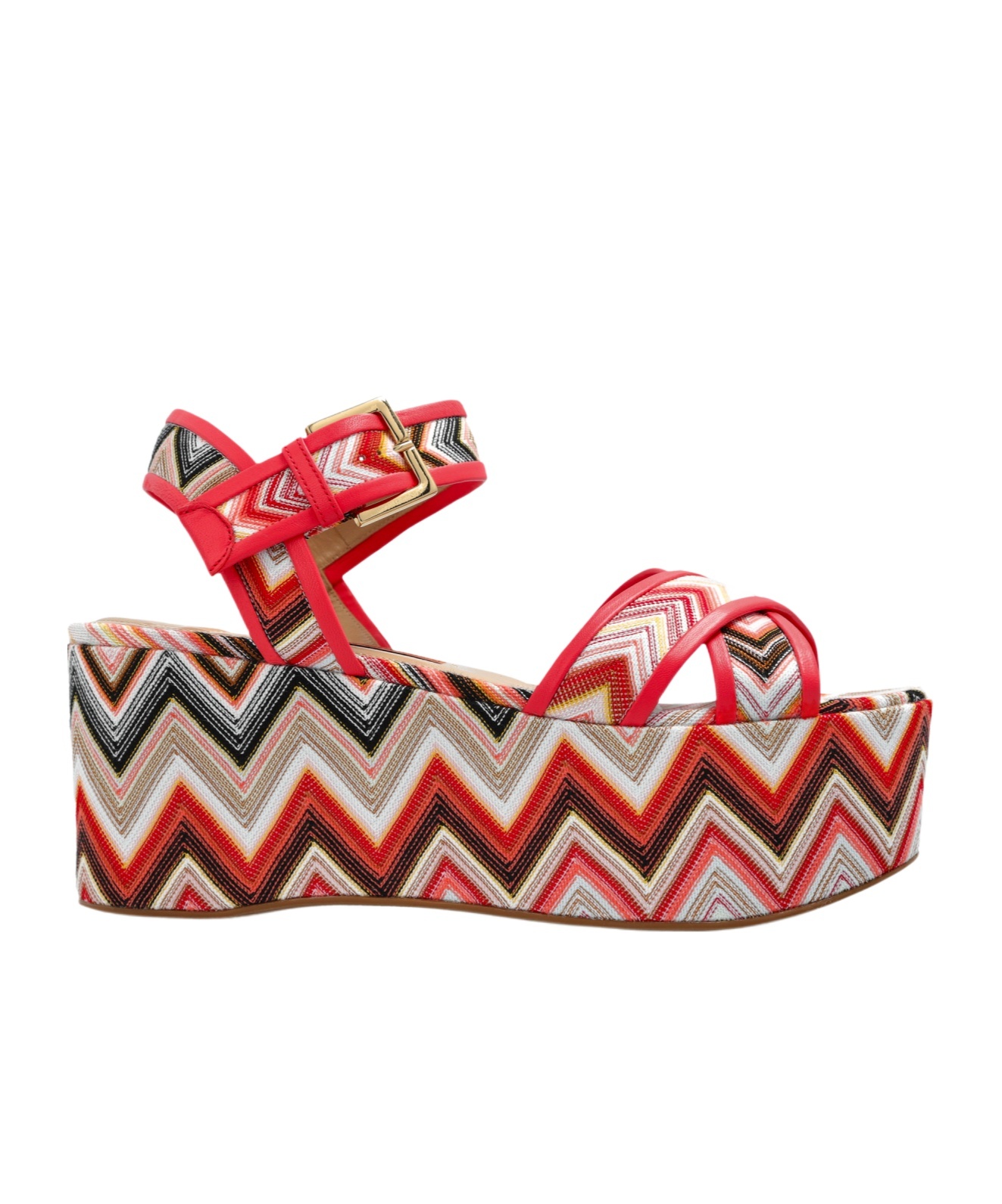 Shop Missoni 80mm Zigzag Platform Sandals In Nude