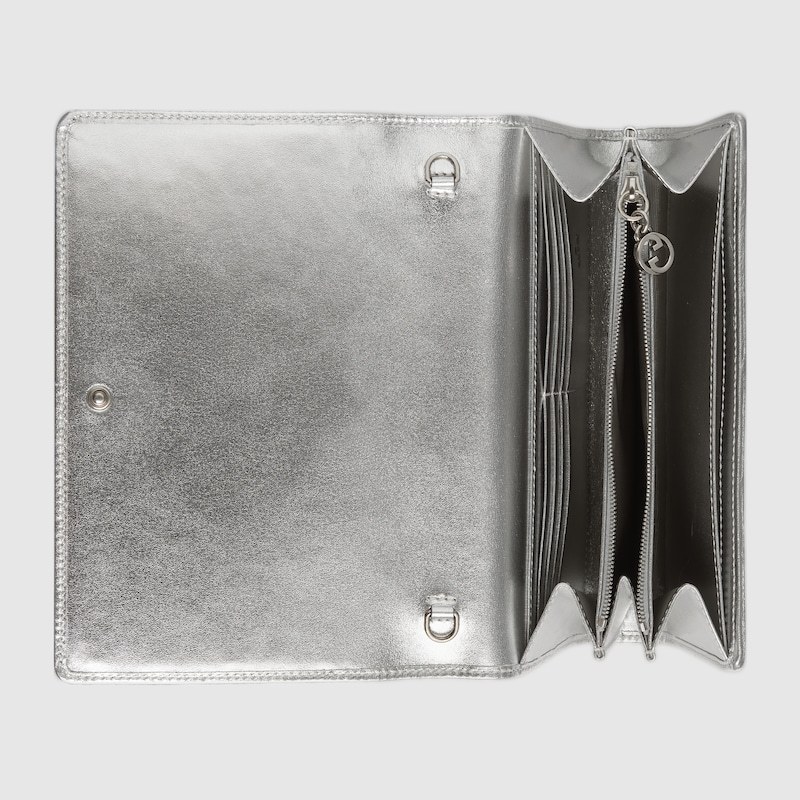 Gucci Blondie Metallic Crossbody Bag In White