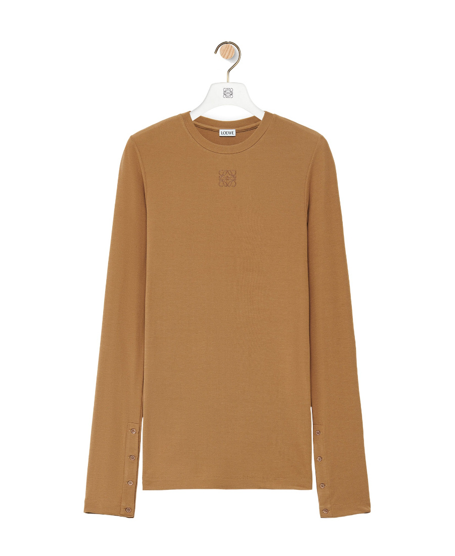 Loewe Long Sleeved T-shirt In Brown