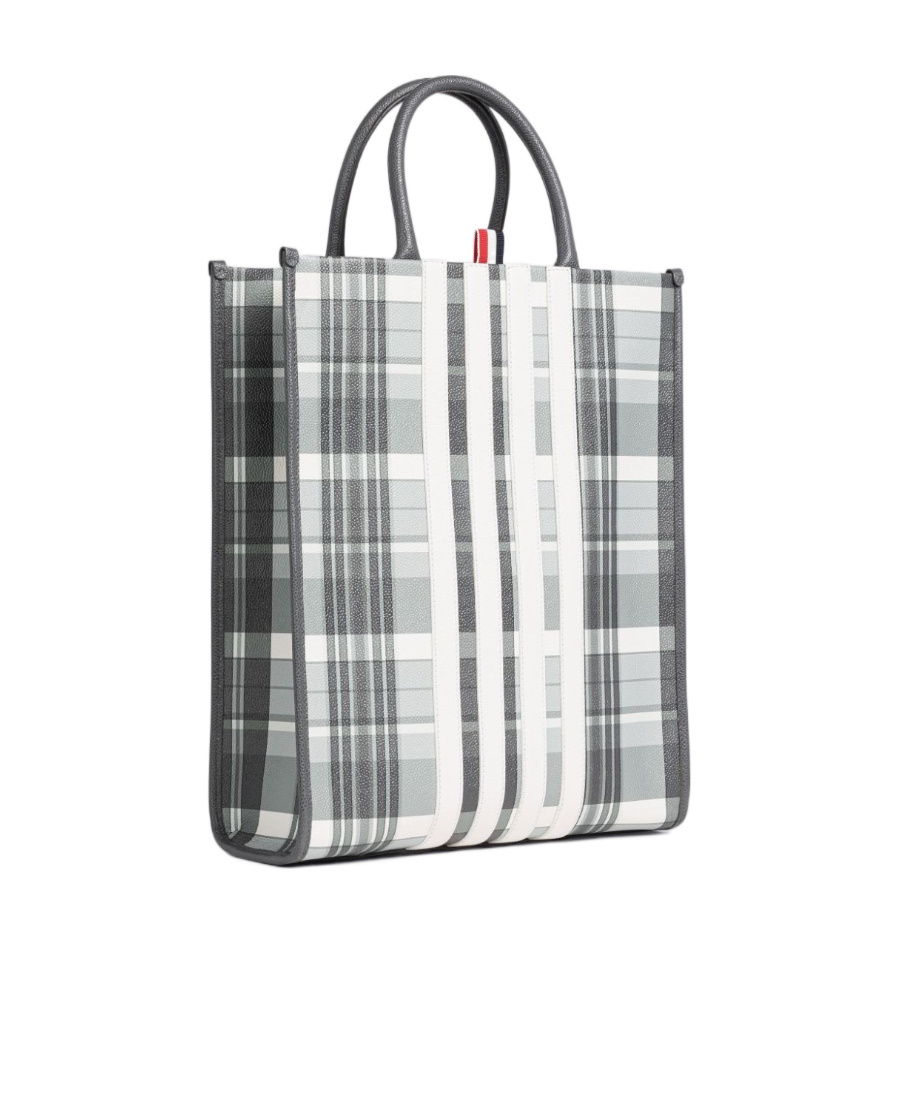 Thom Browne 4-bar Stripe Tote Bag In Gray