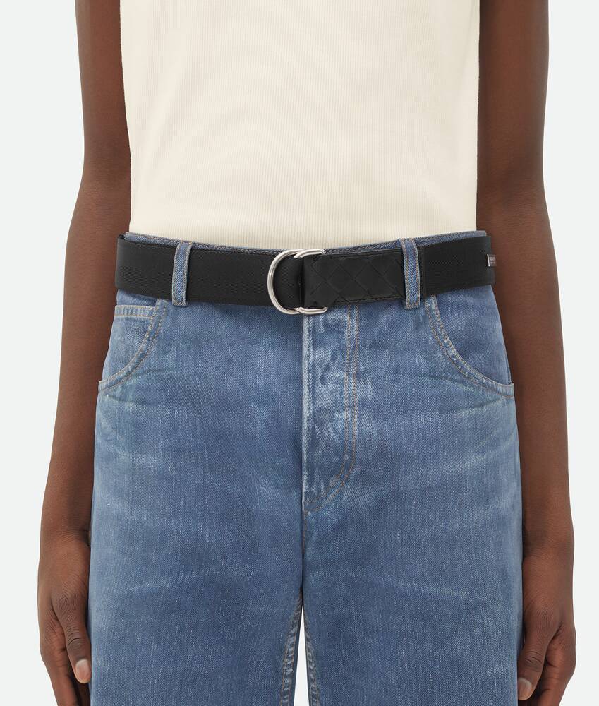 Bottega Veneta Webbing Nastro Belt In Black