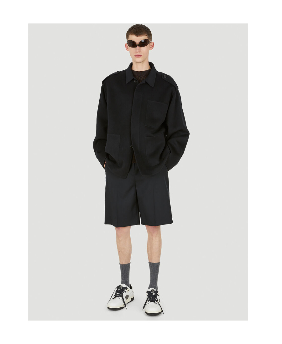 Shop Acne Studios Crinkled Lambskin Jacket In Black
