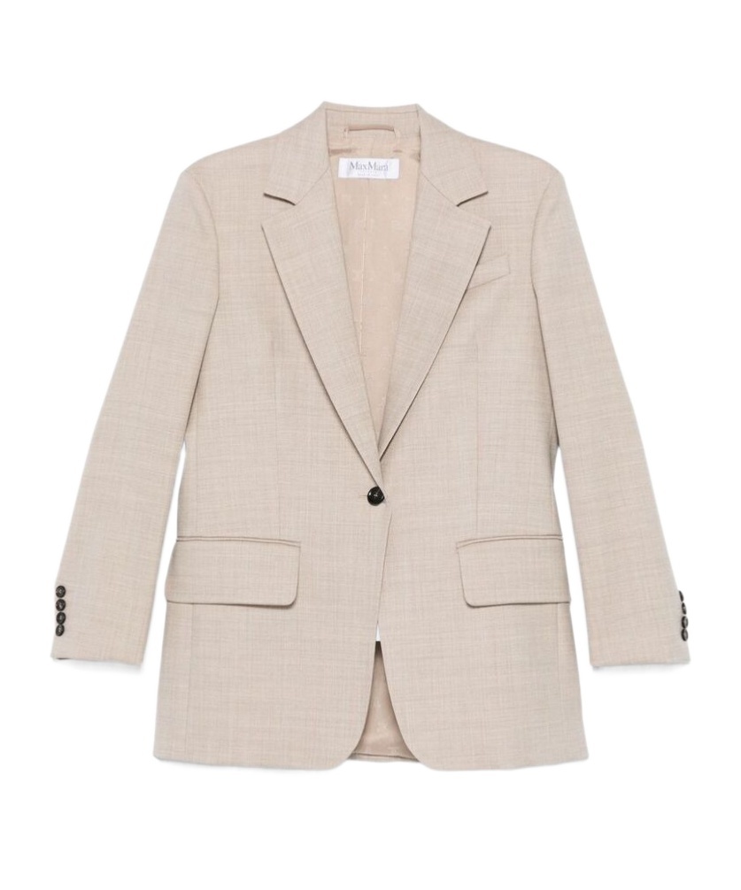 Shop Max Mara Long-sleeved Suit Coat In Nude
