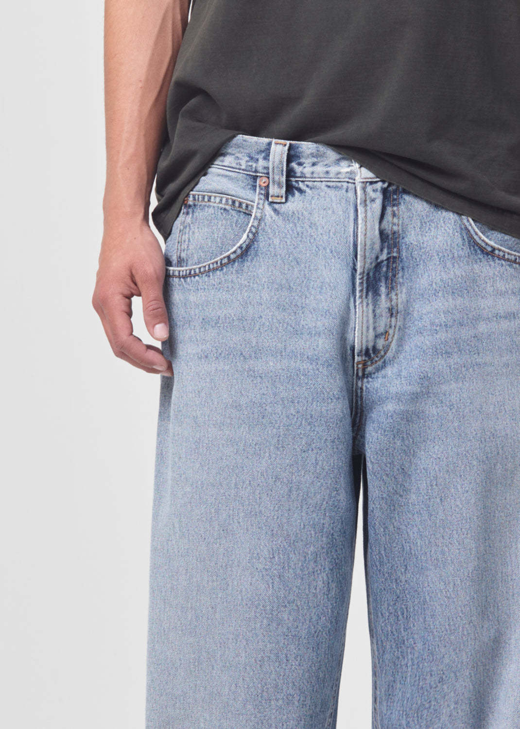Agolde Fusion Washed Jeans In Gray