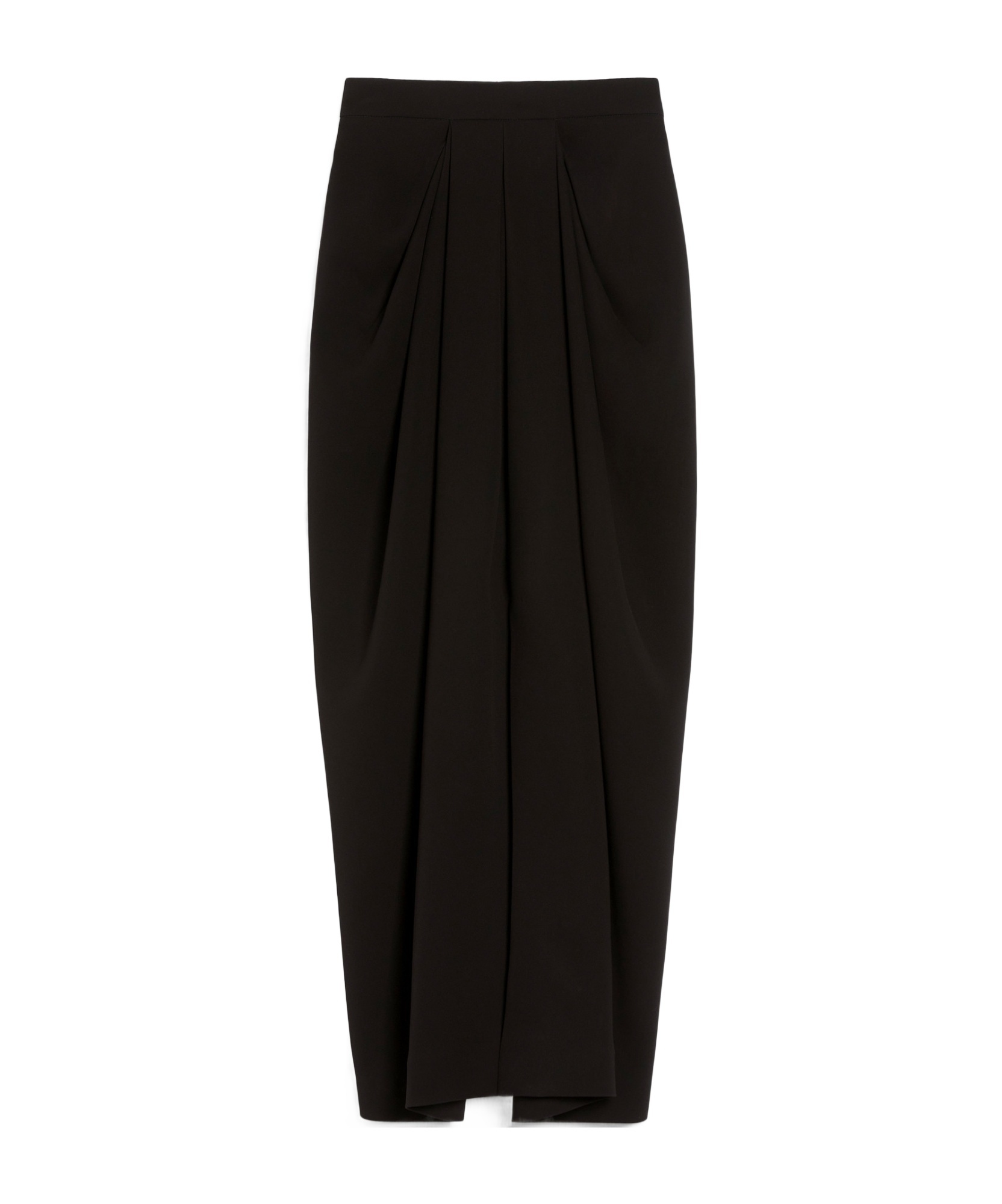 Max Mara Womens Ridente Draped High-waist Crepe Maxi Skirt Black In Black