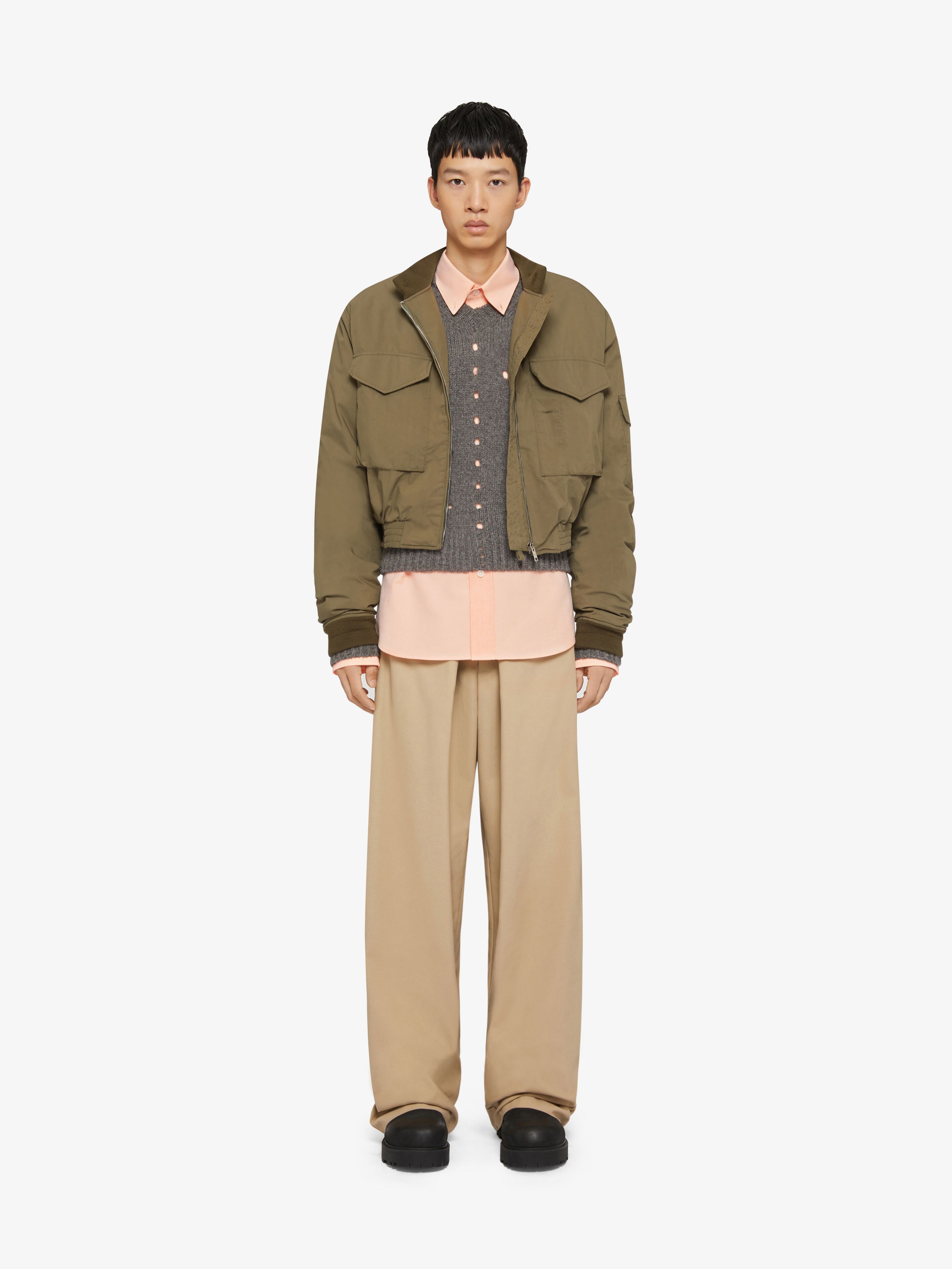 Givenchy Cropped Bomber Jacket In Green