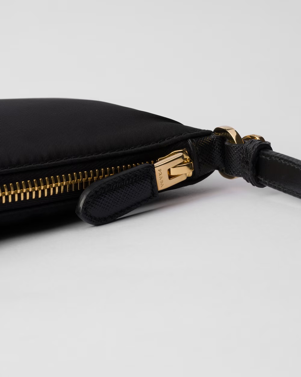 Prada Triangle-logo Shoulder Bag In Black