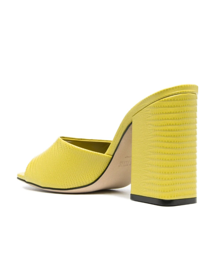 Paris Texas Anja Snakeskin-effect Mules In Yellow