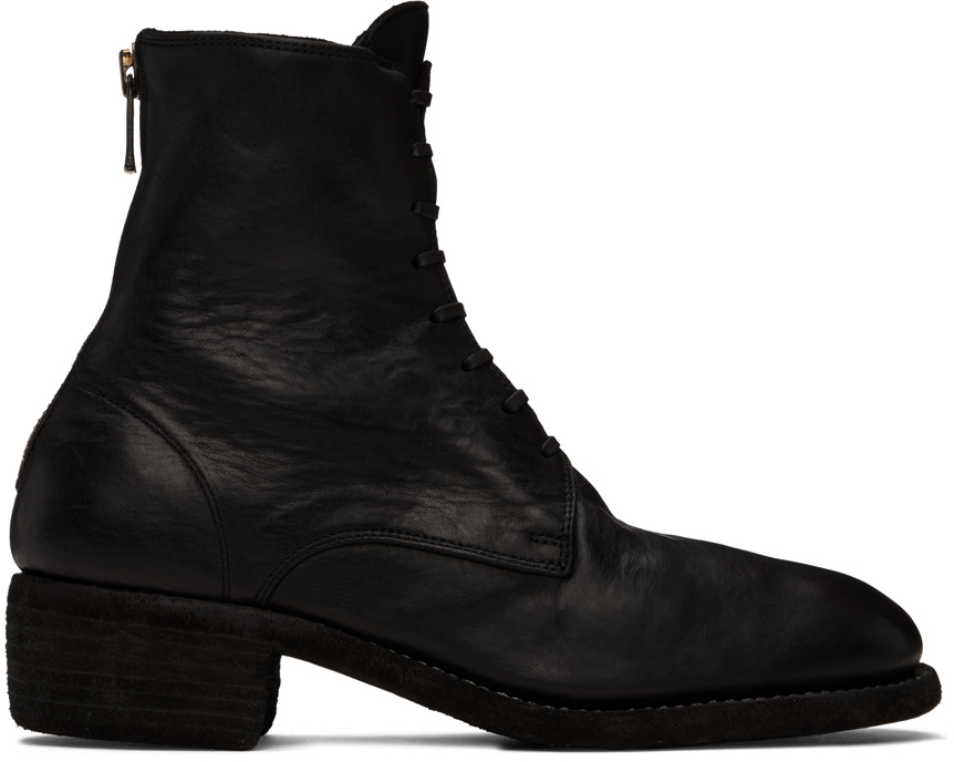 Guidi Zippered Detailed Boots In Black
