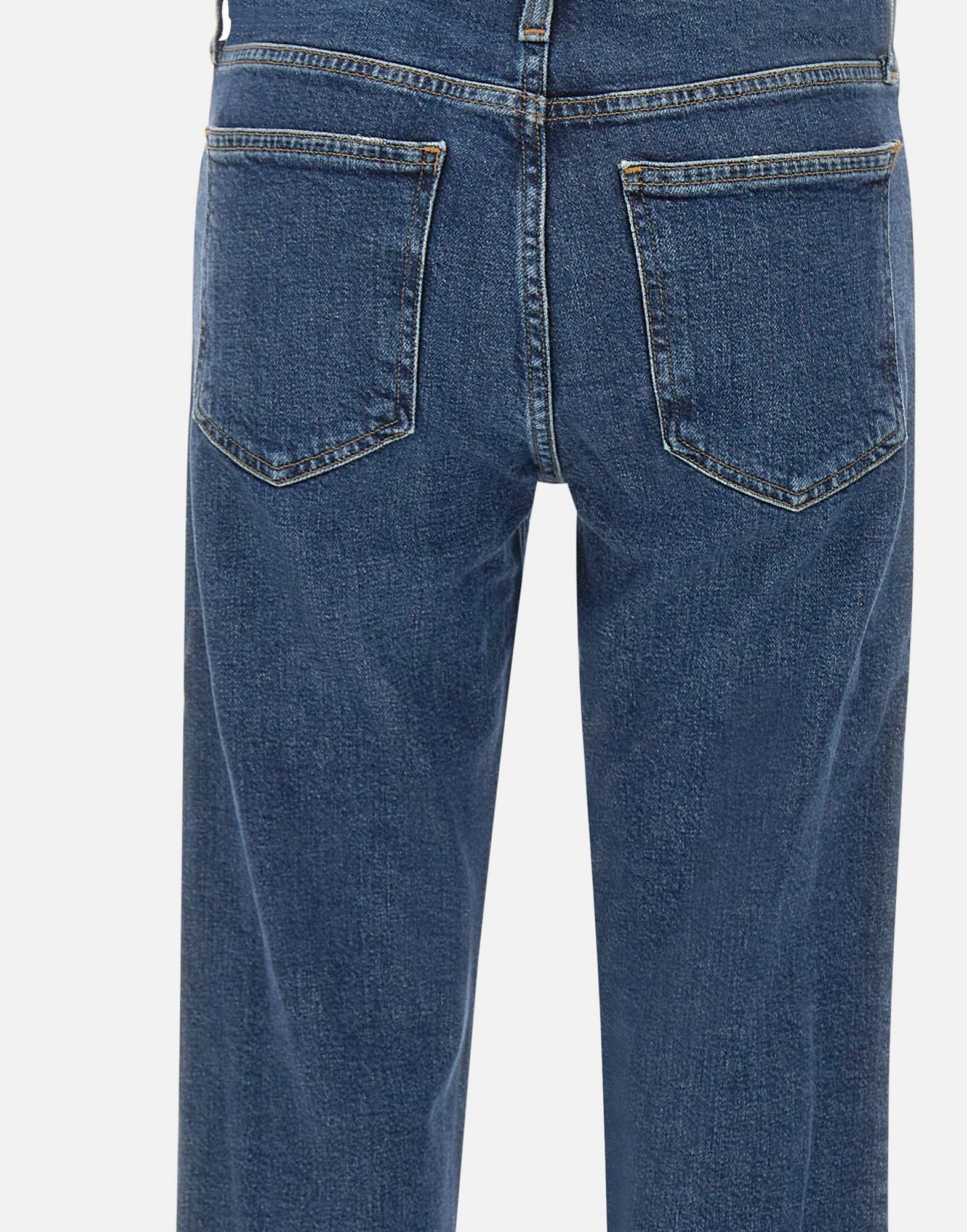 Agolde Denim Trousers With Belt Loops In Blue