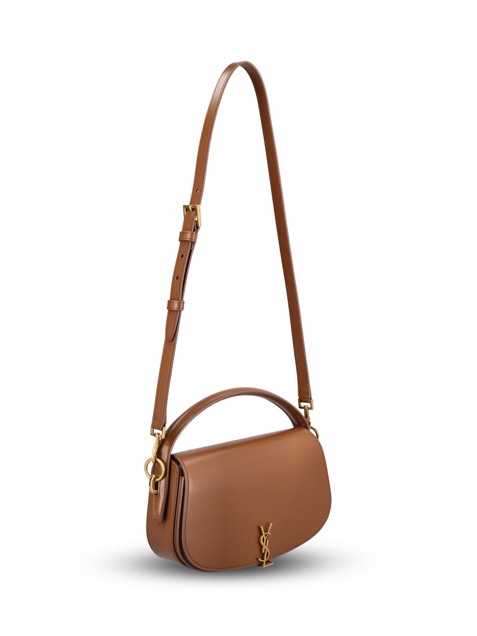 Saint Laurent Logo Shoulder Bag In Brown