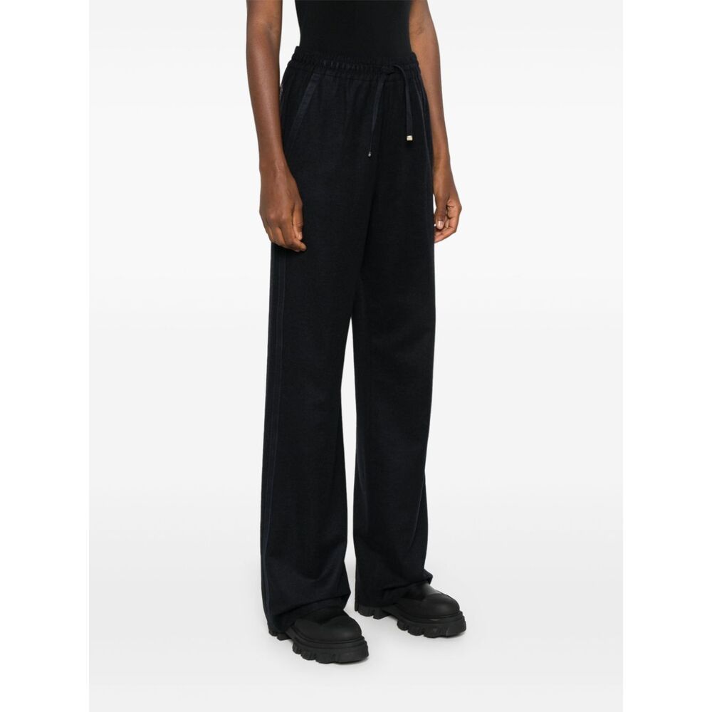 Moncler Virgin Wool Blend Pants In Blue