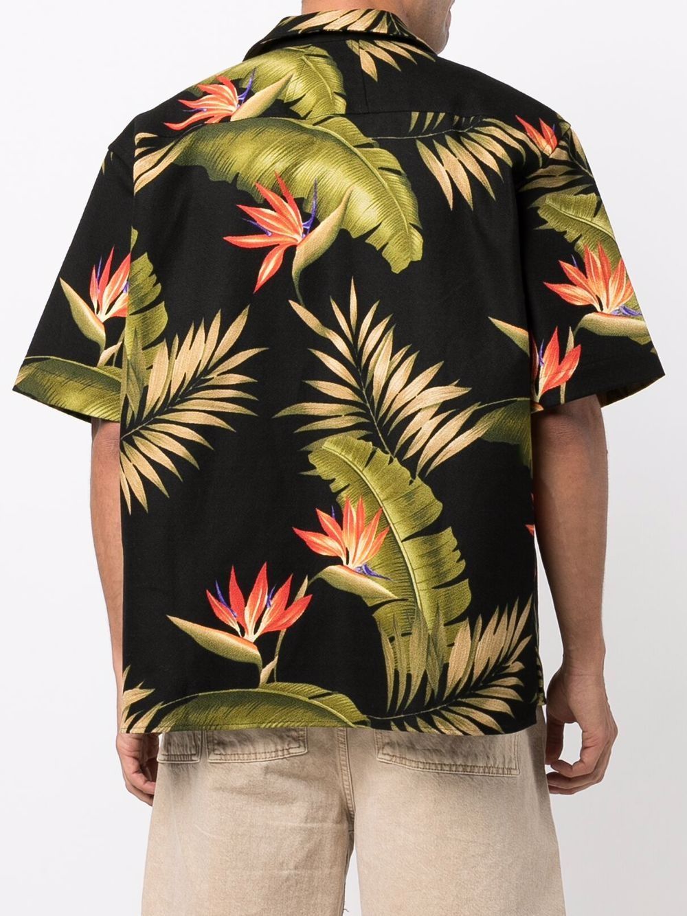 Rhude Palm Leaf Print Shirt In Black