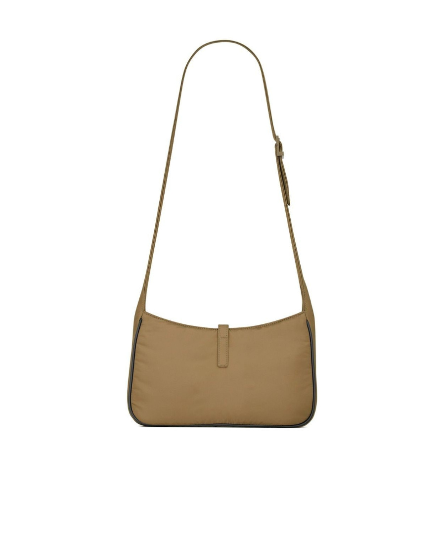 Saint Laurent Logo-buckle Shoulder Bag In Brown