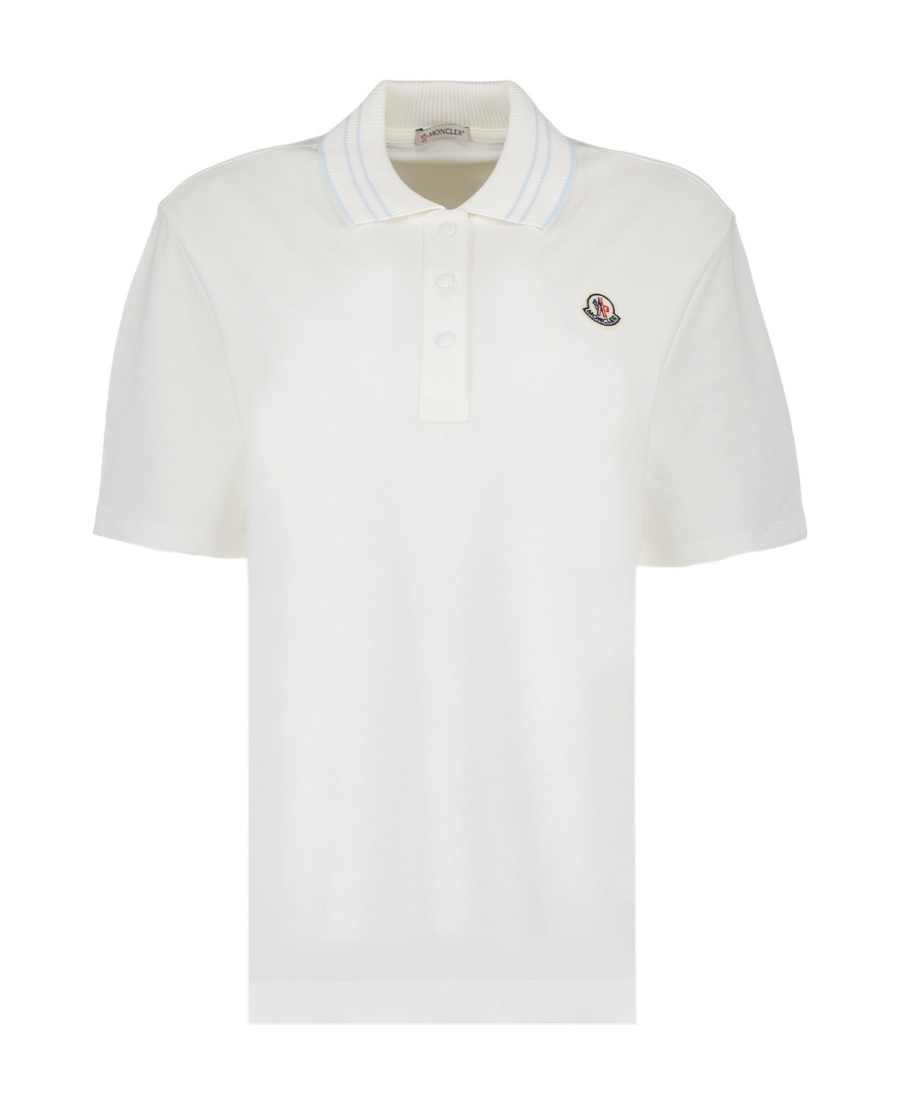 Moncler Logo Short-sleeved Polo T-shirt In White