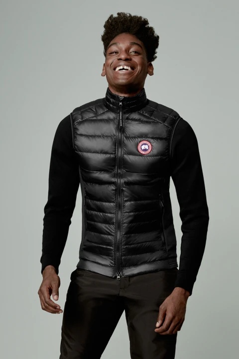 Canada Goose Hybridge Slim-fit Merino Wool And Quilted Nylon Down Gilet In Black