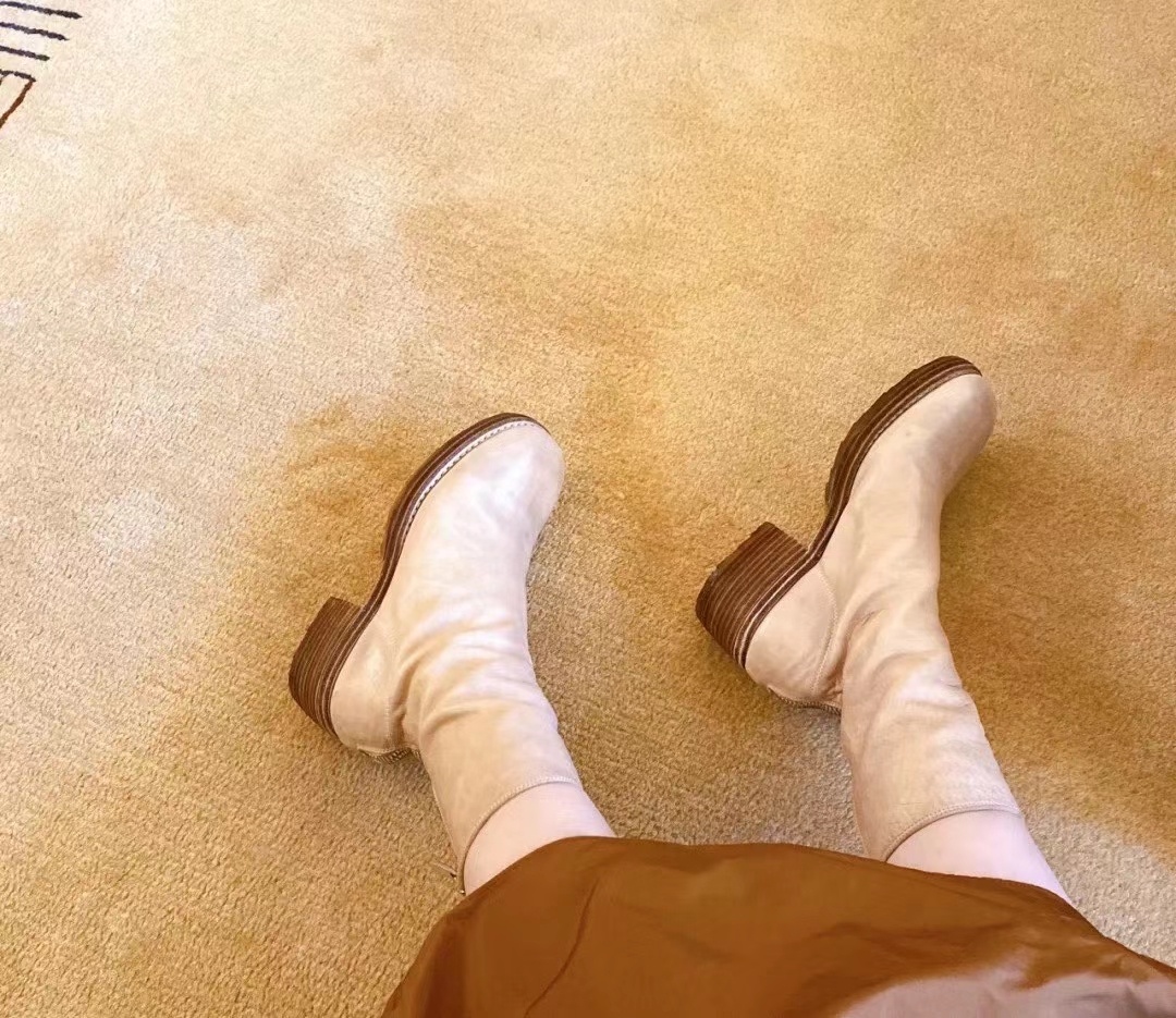 Guidi Back-zip Mid-tube Boots In Neutral