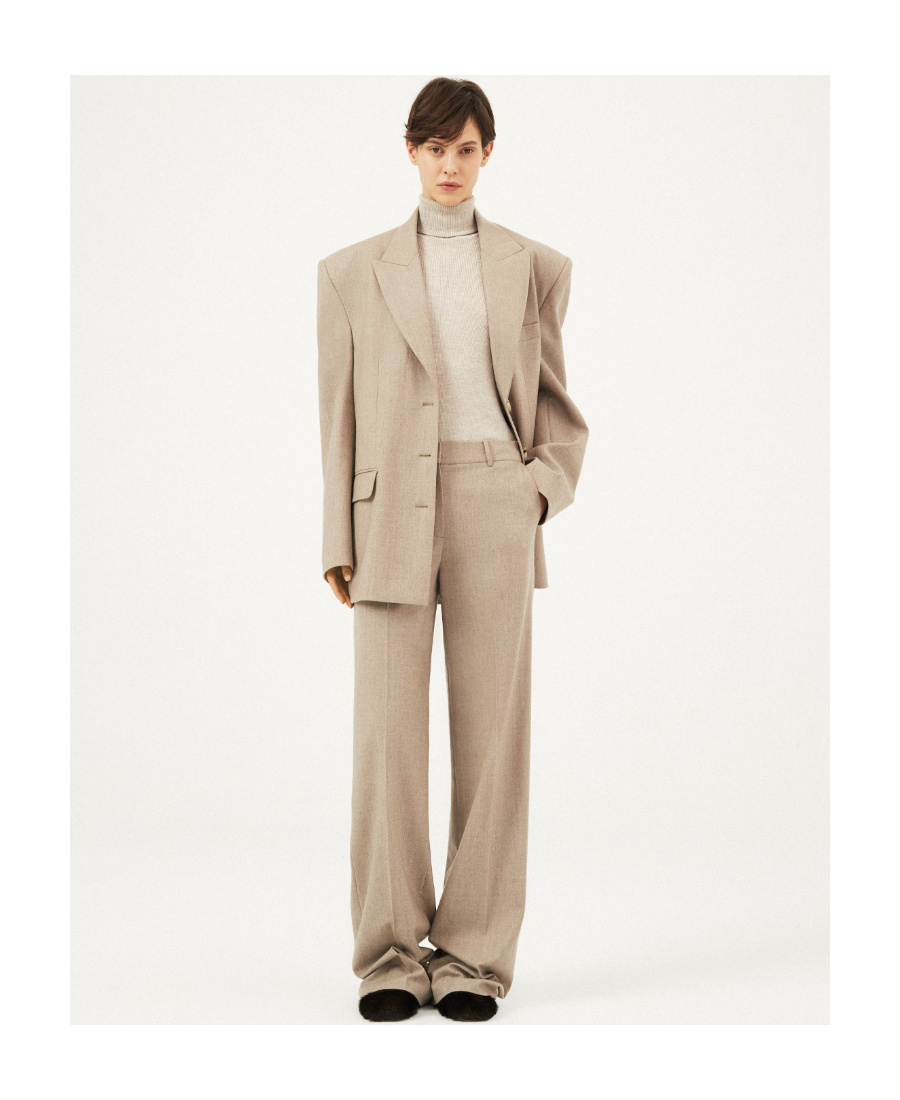 Magda Butrym Taupe Peaked Lapel Blazer In Nude