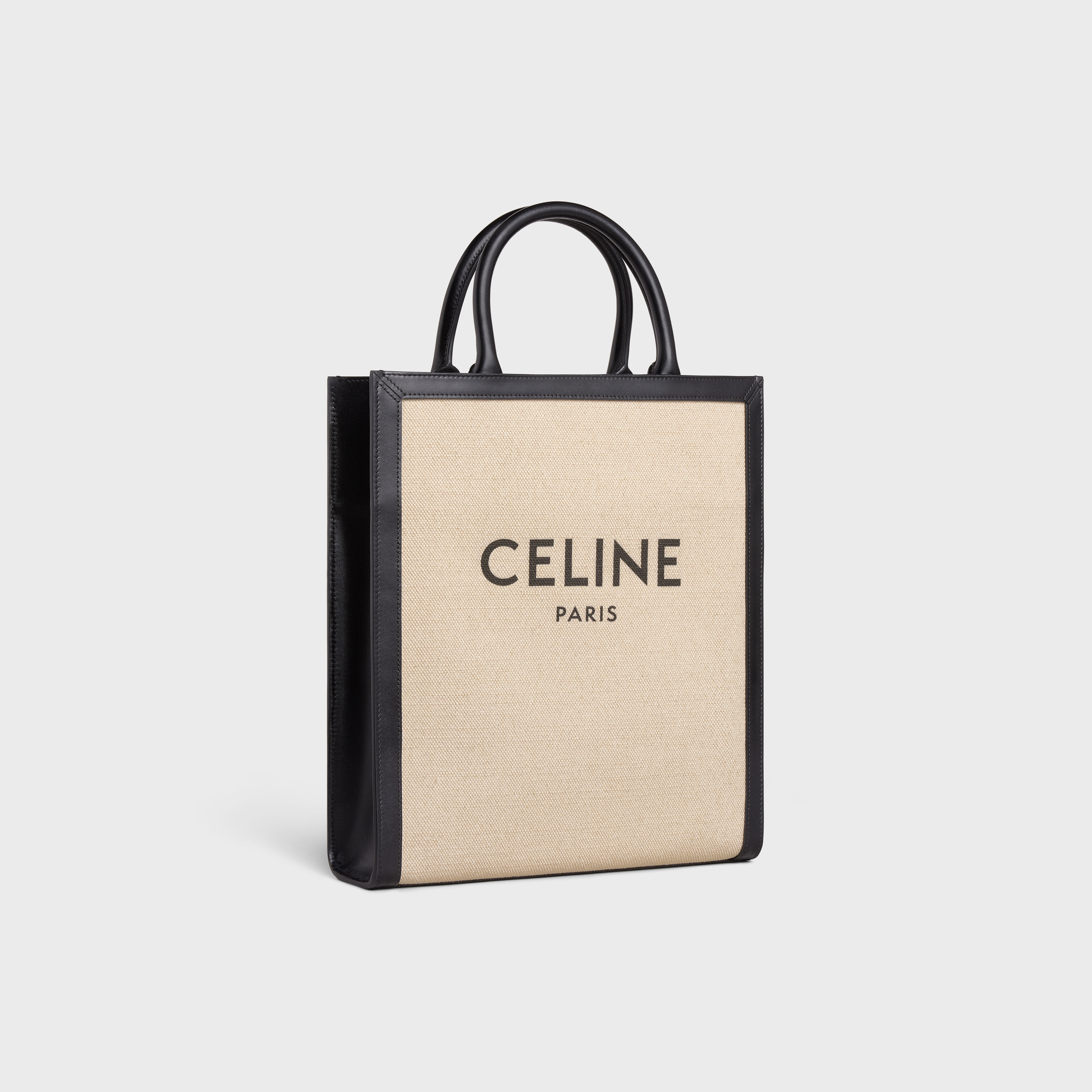 Celine Capas Small Fabric Cow Leather Print Vertical Handbag In Nude