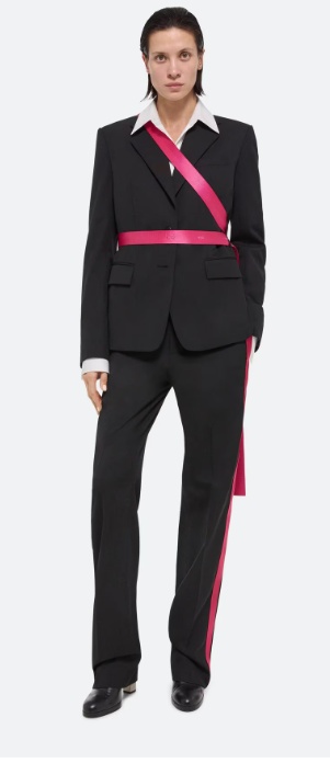 Helmut Lang Wool Belt Ring Casual Pants In Black