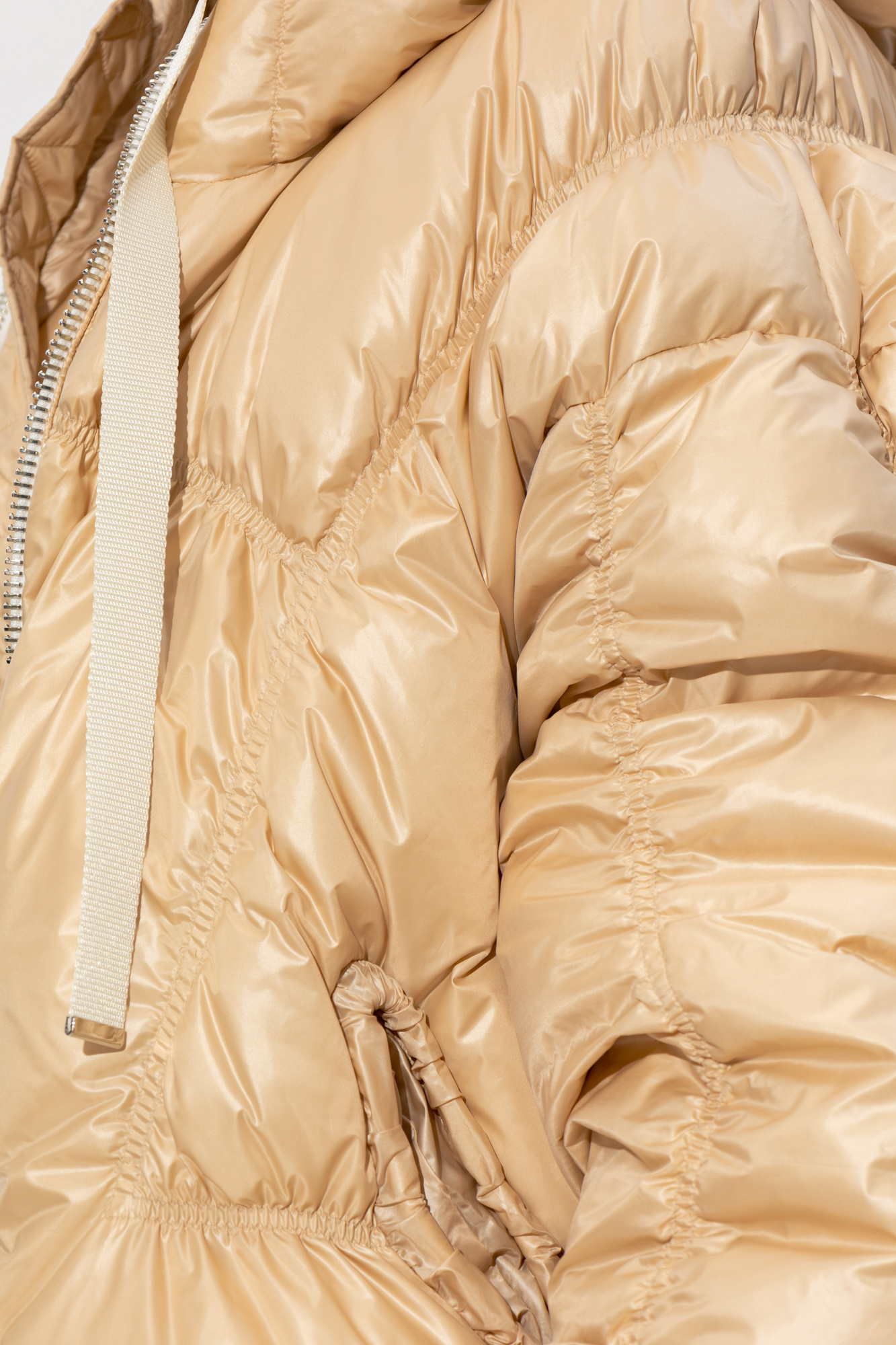 Khrisjoy Zip-up Hooded Puffer Jacket In Nude