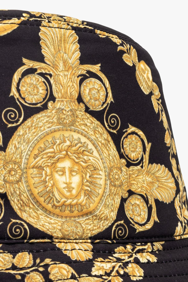 Versace Barocco Print Bucket Hat In Black