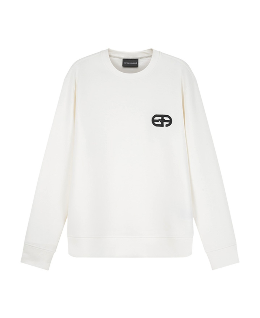 Emporio Armani Men's Logo Cotton Sweatshirt In White