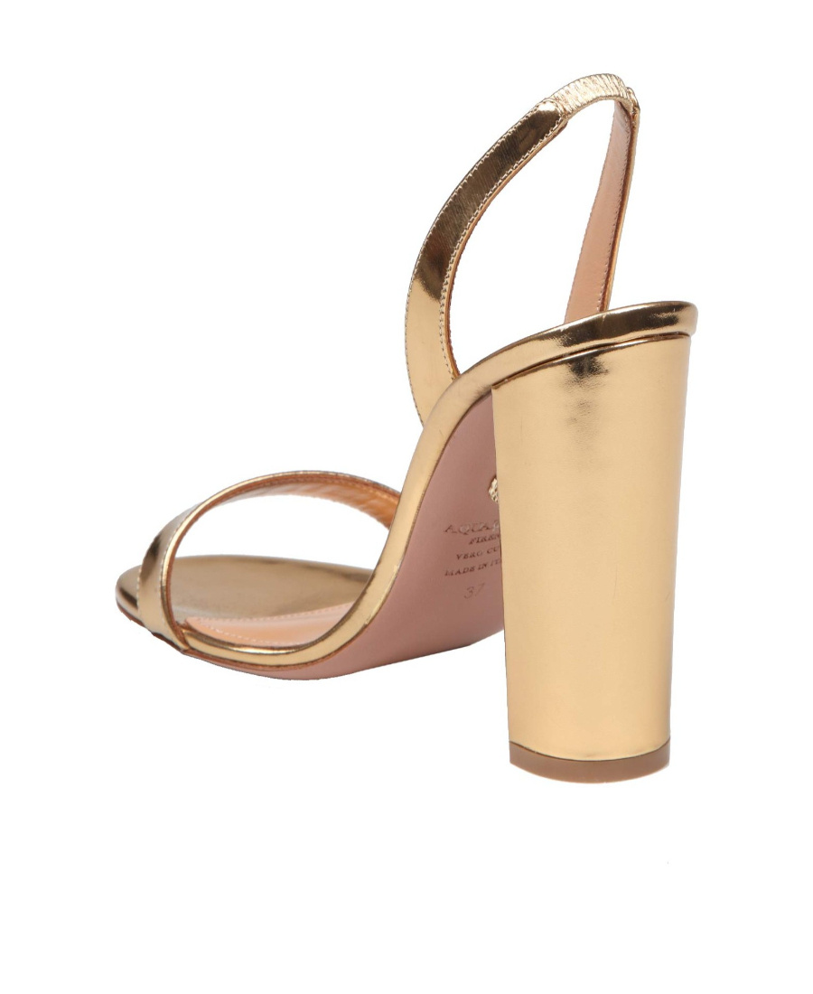 Aquazzura 100mm Metallic-finish Slingback Sandals In Nude
