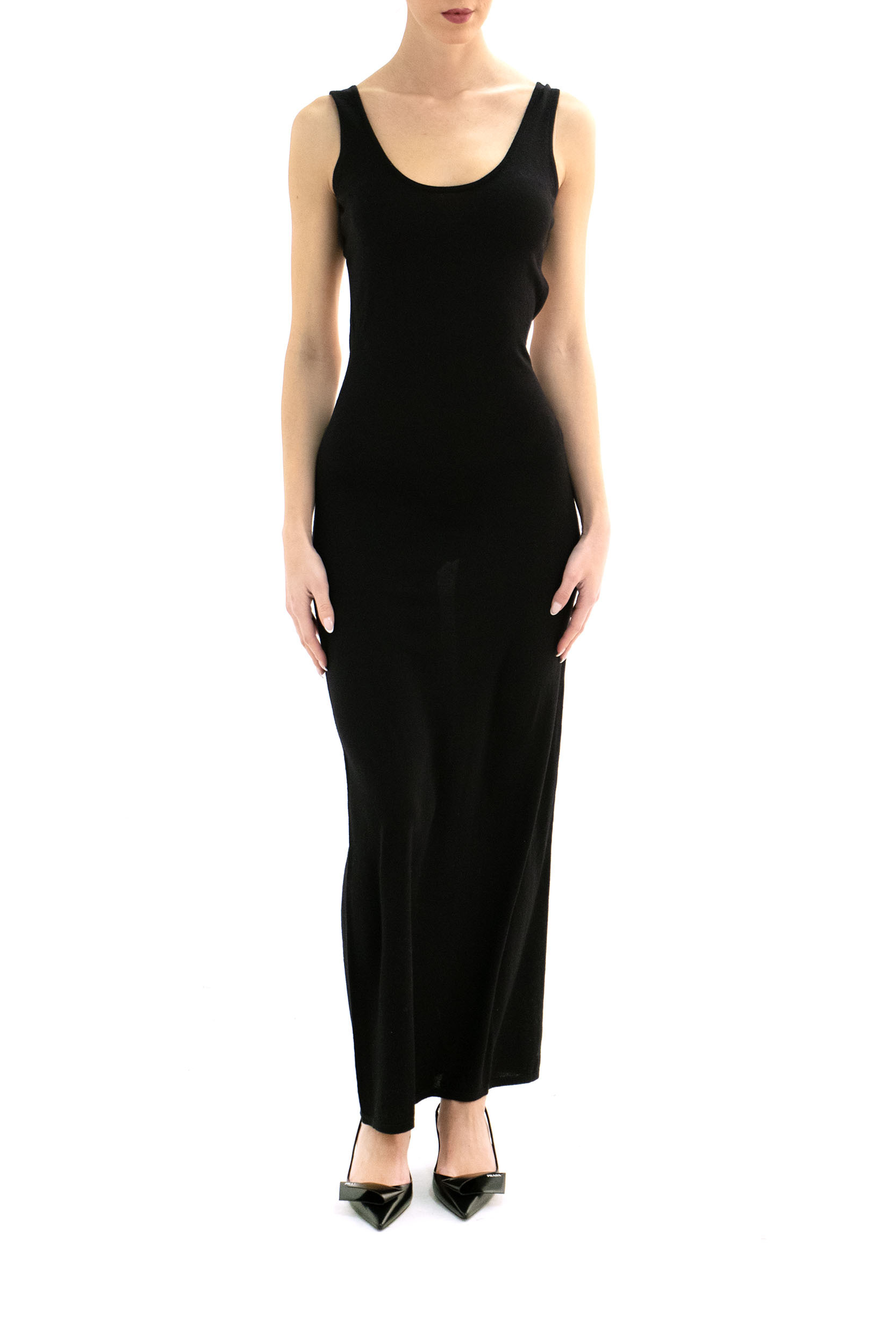 Saint Laurent Wool Tank Dress In Black