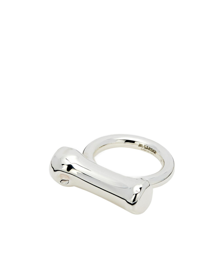 Jil Sander Handmade Brass Ring In White