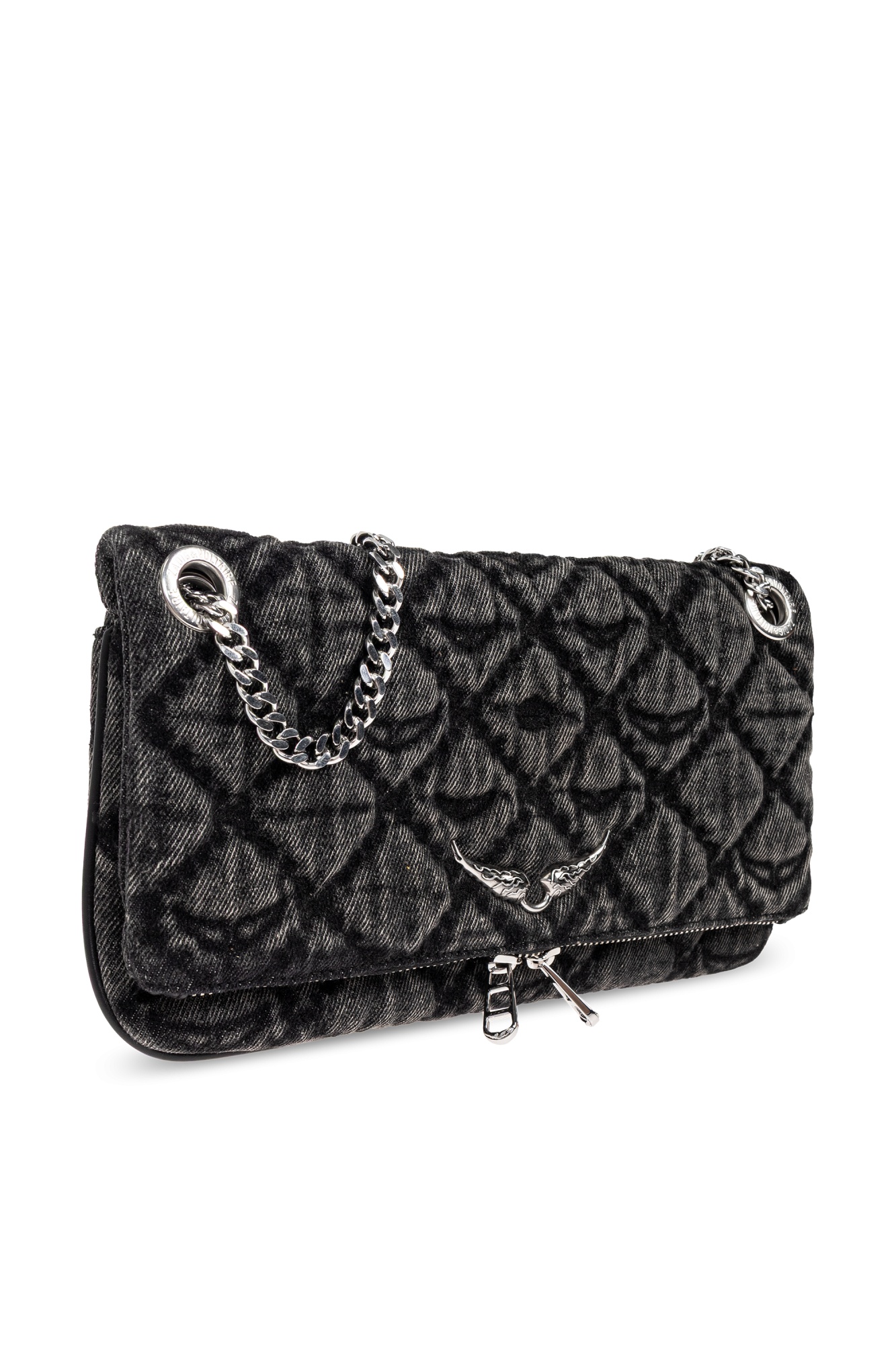 Zadig & Voltaire Quilted Chain-strap Crossbody Bag In Gray