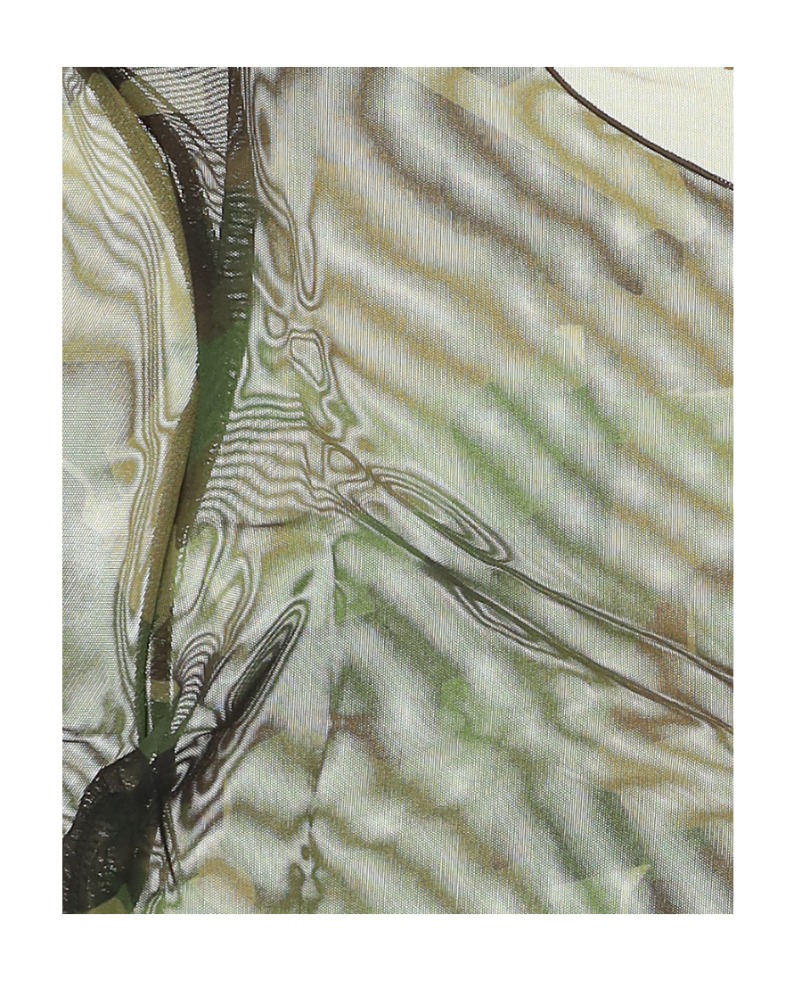 Heron Preston Camouflage-print Mesh Crop Top In Gray