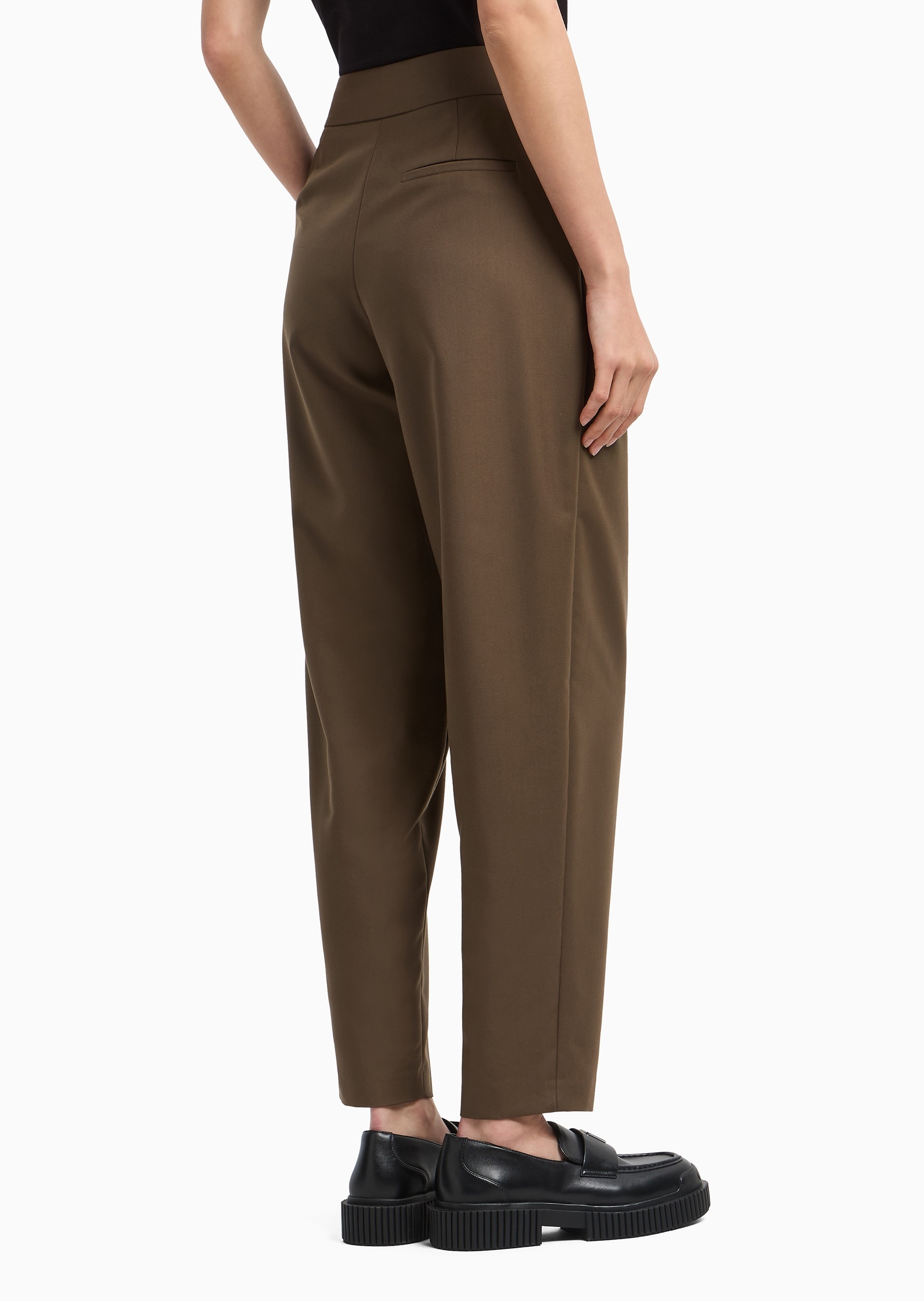 Shop Armani Exchange Pleated Casual Pants In Tan