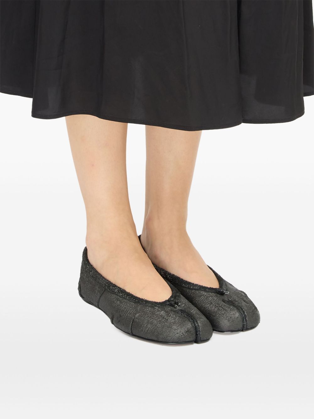 Shop Maison Margiela Tabi Ballerina Shoes In Black