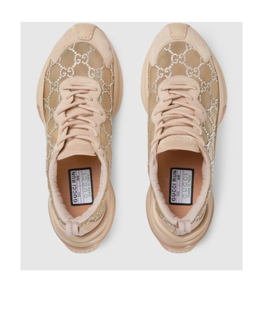 GUCCI GG SUPREME RYSTAL-EMBELLISHED SNEAKERS