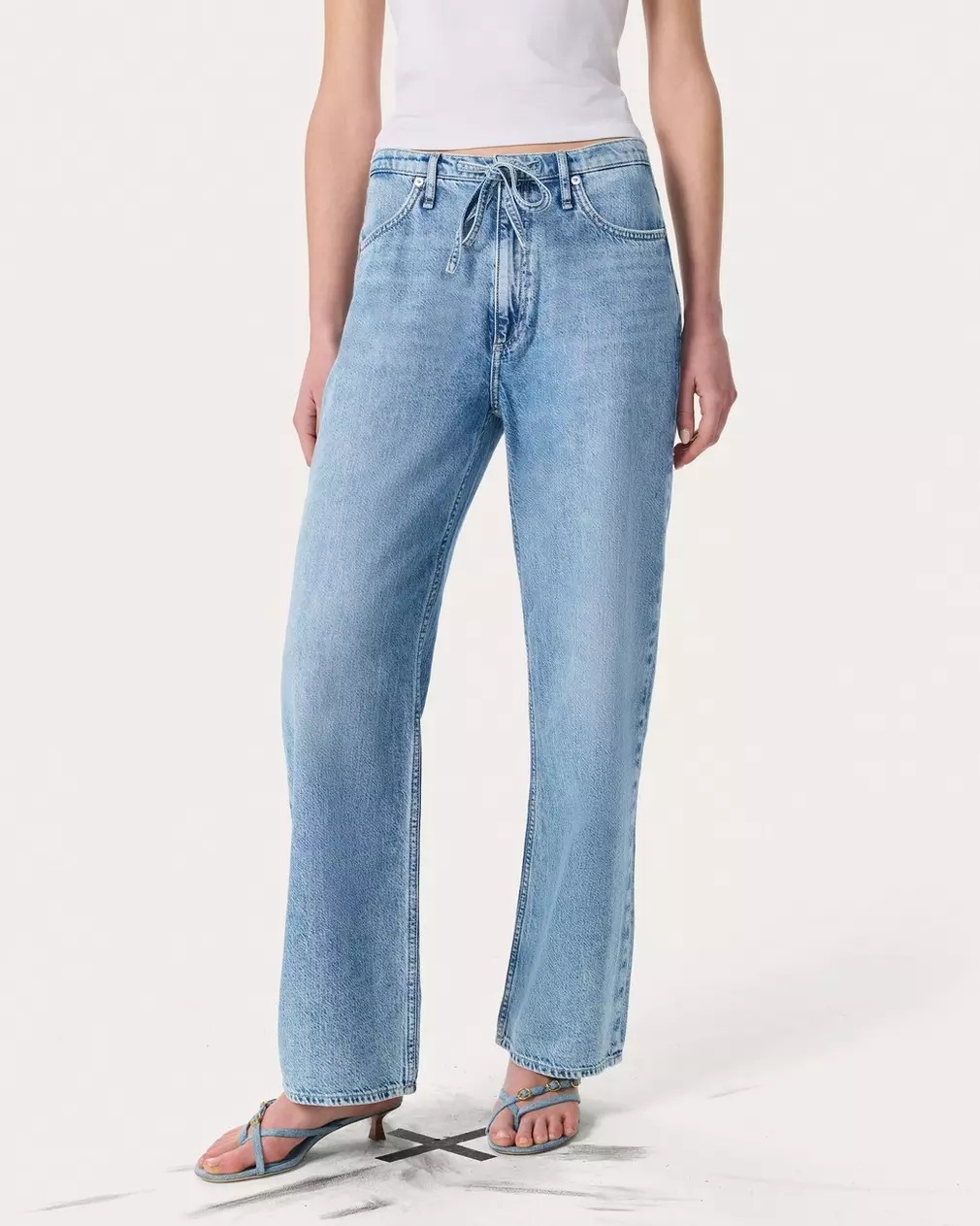 Rag & Bone Ultra Featherweight Phoebe Drawstring Jeans In In Tildn In Blue