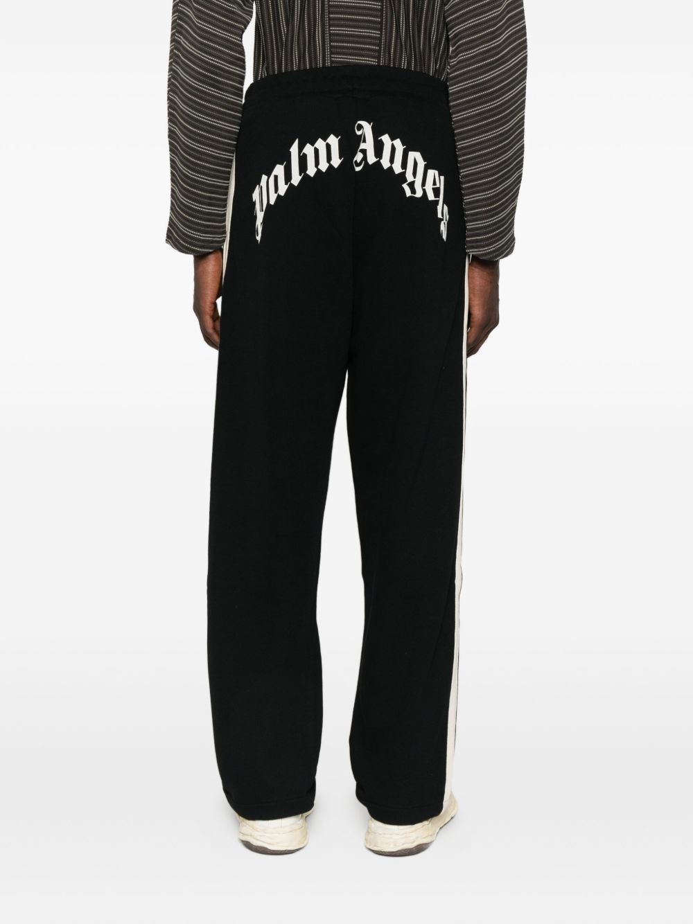 Palm Angels Side-stripe Trousers In Black