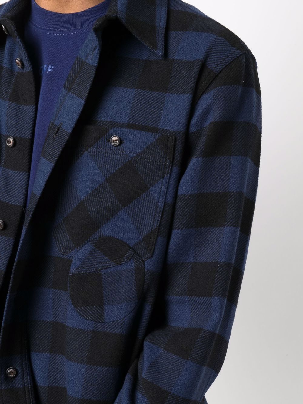 Off-white Patch-embellished Check Shirt In Black