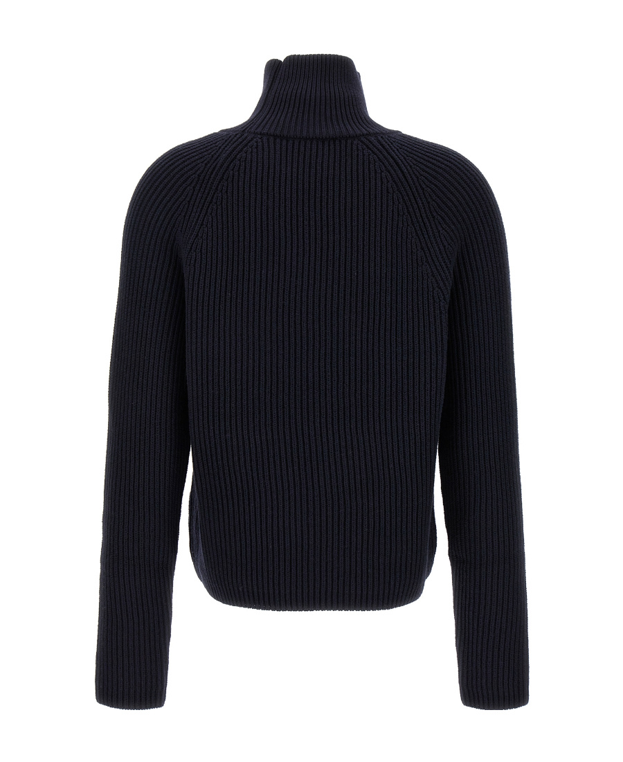 AMI ALEXANDRE MATTIUSSI AMI LOGO PATCH RIBBED TURTLENECK SWEATER