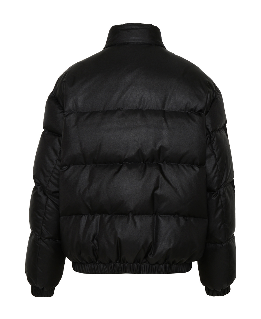 Alessandra Rich Logo-embroidered Puffer Coat In Black