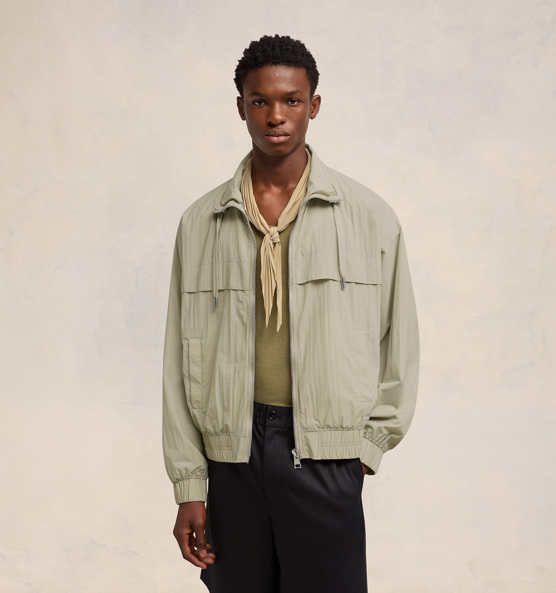 AMI ALEXANDRE MATTIUSSI AMI PARIS ZIP-UP LIGHTWEIGHT JACKET